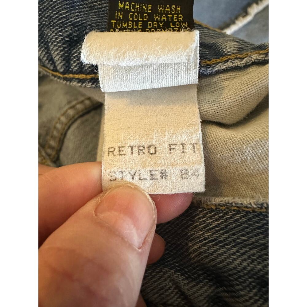 Dr Martens Rare VTG Y2K Flare Jeans W29 L32 Retro Fit Distressed Panel Denim USA - Picture 12 of 12